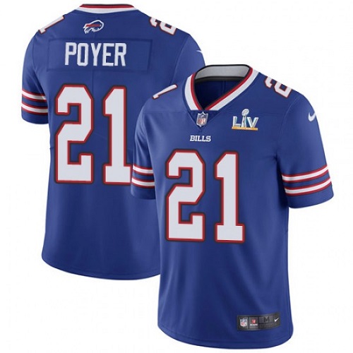 Men's Buffalo Bills #21 Jordan Poyer Blue NFL 2021 Super Bowl LV Stitched Jersey Men's Buffalo Bills #21 Jordan Poyer Blue NFL 2021 Super Bowl LV Stitched Jersey